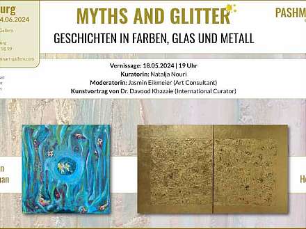 Mythen und Glitzer -Geschichten in Farben,Glas und Metall -Malerei von Ethan Freeman und Petra Heitköttern