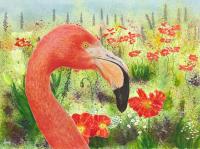 Ein Flamingo auf Reisen